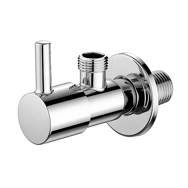 Llave de escuadra cromada Ibergrif con conexión de pared de 1/2 pulgada