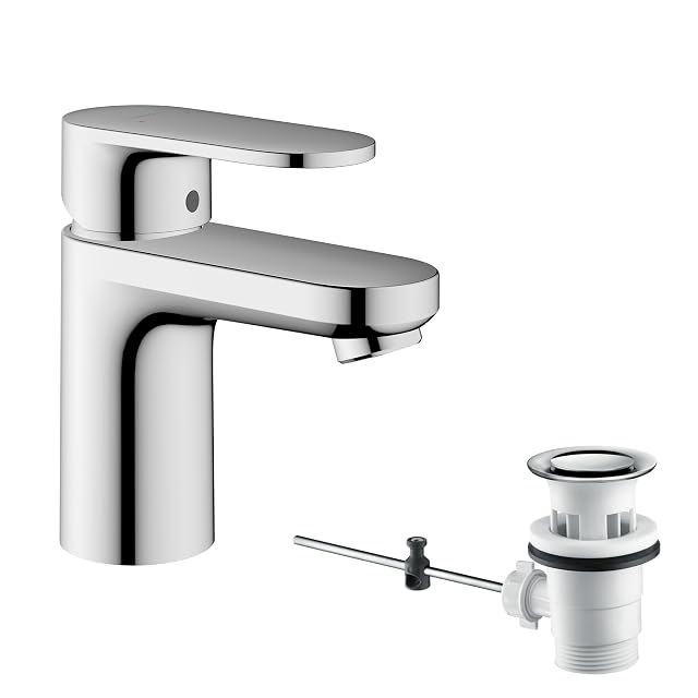 Monomando de lavabo cromado hansgrohe Vernis Blend con válvula de varilla