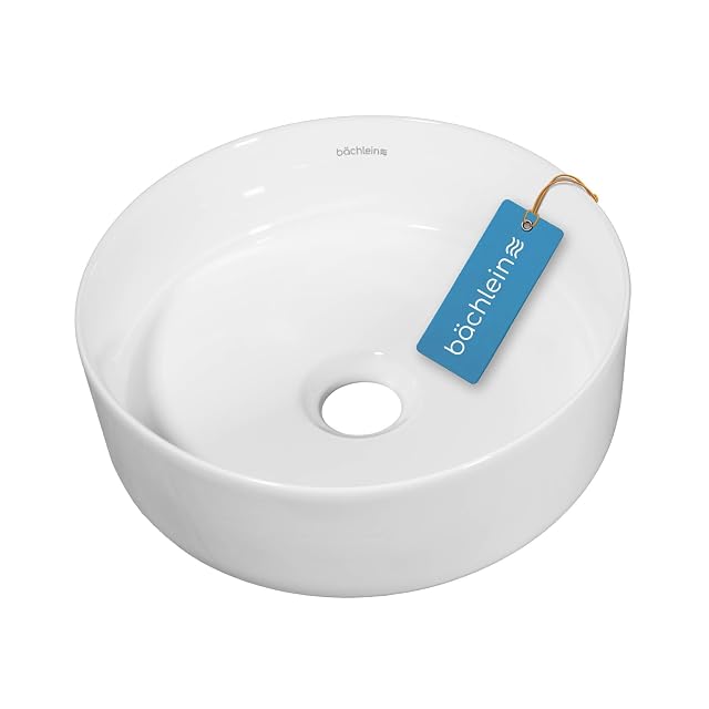 Lavabo sobre encimera redondo de cerámica blanca Bächlein Tamula