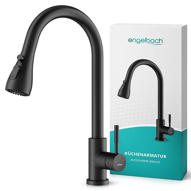 Monomando de cocina extraíble en acero inoxidable 304 con giro 360° Engelbach