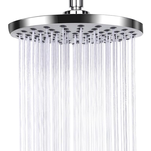 Rociador de ducha de lluvia redondo de acero inoxidable AiQInu, 20 cm de diámetro