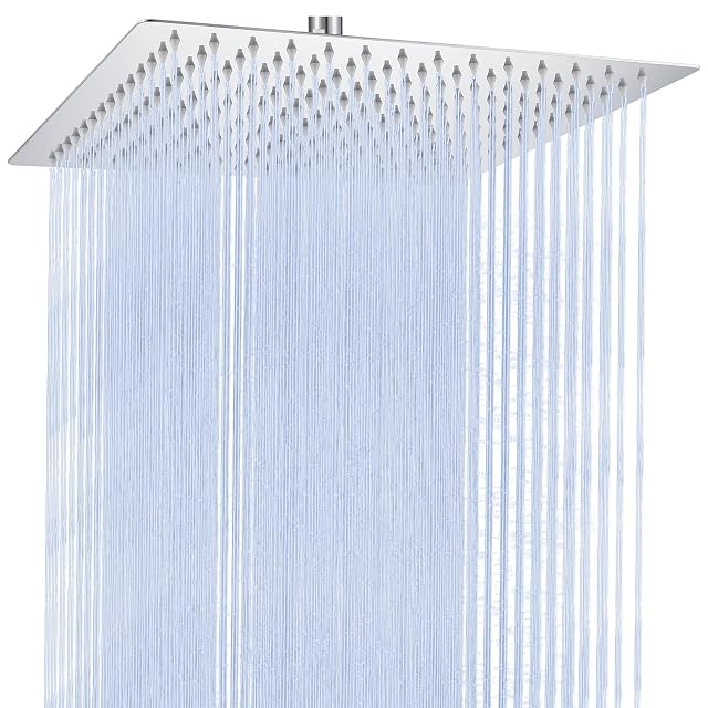 Rociador de ducha de lluvia cuadrado de acero inoxidable cromado Auralum