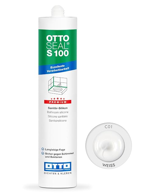 Cartucho de silicona sanitaria premium OTTOSEAL S 100 en blanco