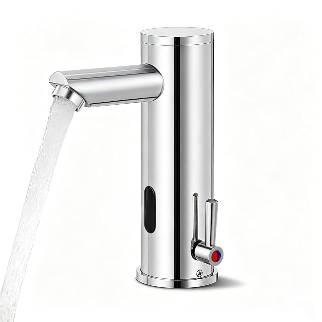 Grifo de lavabo con sensor de infrarrojos Gangang con botón de temperatura
