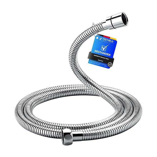 Flexo de ducha de acero inoxidable cromado Ibergrif, 1,7 metros