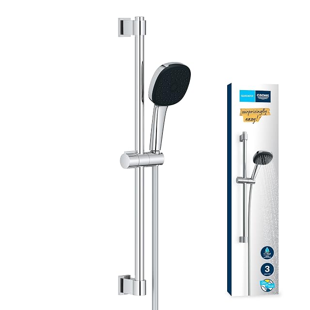 Conjunto de barra de ducha cuadrado cromado GROHE Vitalio Comfort 110