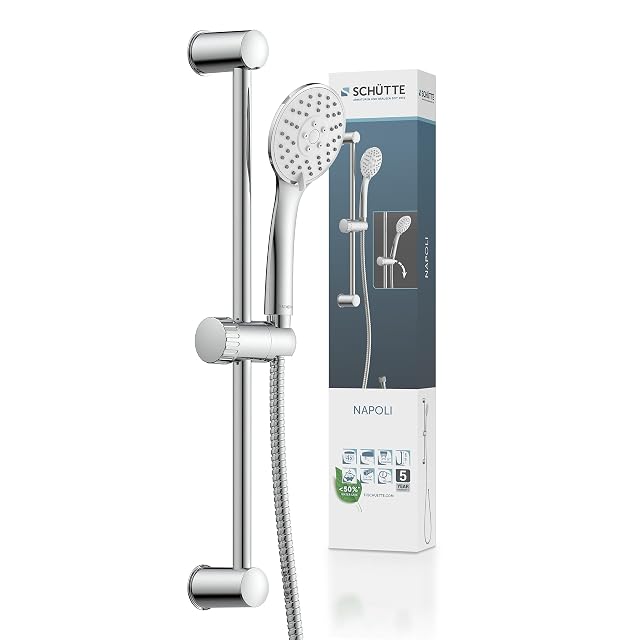 Conjunto de barra de ducha cromado Schütte Napoli con teleducha