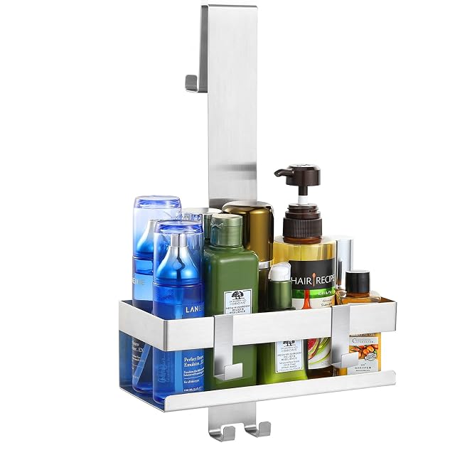 Estantería de ducha colgante de acero inoxidable Emibele con ganchos desmontables