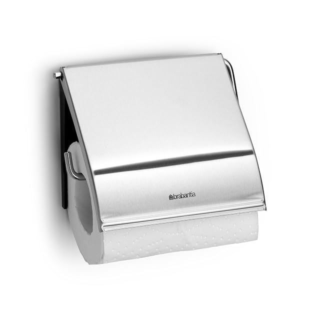 Portarrollos con tapa Brabantia Classic en acero mate