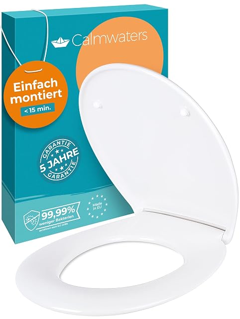 Tapa de inodoro ovalada blanca antibacteriana de duroplast Calmwaters