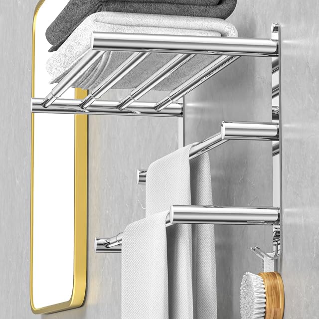 Toallero doble extensible CAXIMSY en acero inoxidable pulido