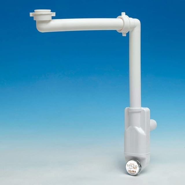 Sifón de lavabo ahorra-espacio de plástico blanco LIRA unica
