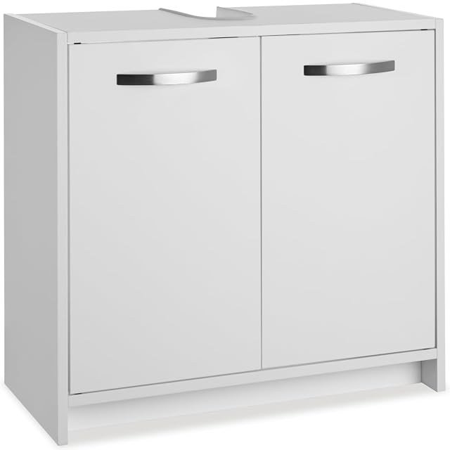 Mueble de lavabo blanco de dos puertas tectake