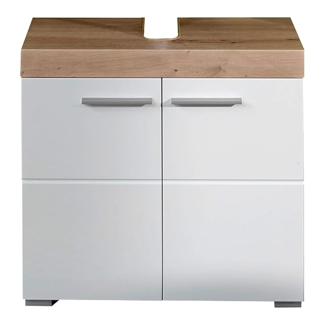 Mueble de lavabo Amanda blanco brillo y roble trendteam
