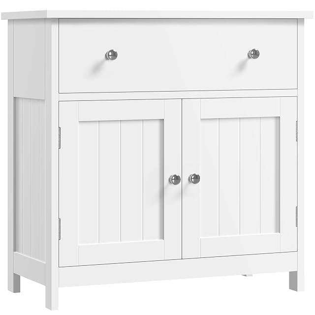 Mueble de lavabo blanco con un cajón y dos puertas Yaheetech