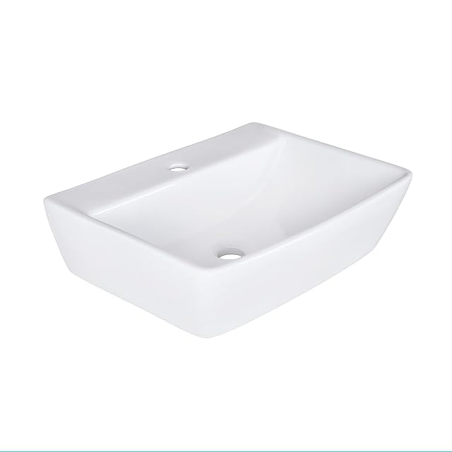 Lavabo mural rectangular de cerámica blanca Belvit, 50 cm